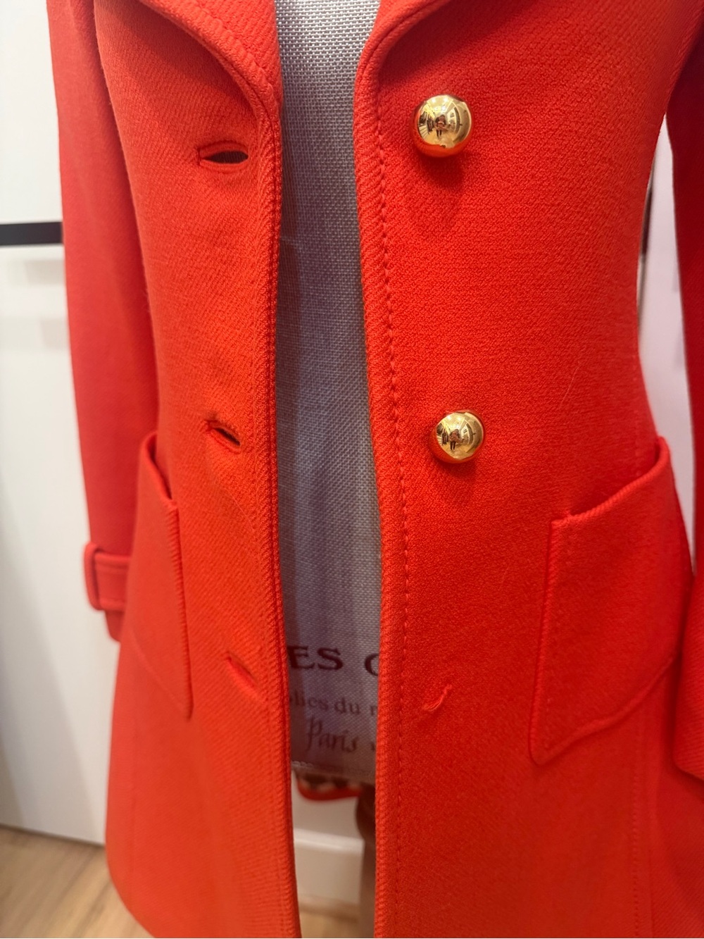kate spade Vibrant Red Double-Breasted Wool Pea Coat - Picture 3 of 5